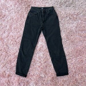 bdg urban outfitters washed black high waisted mom jean, size 26